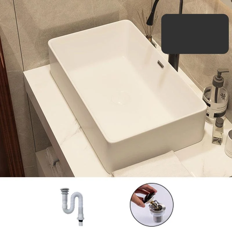 Modern Style White Bathroom Sink Rectangle Ceramic Bathroom Sink -Bathlova