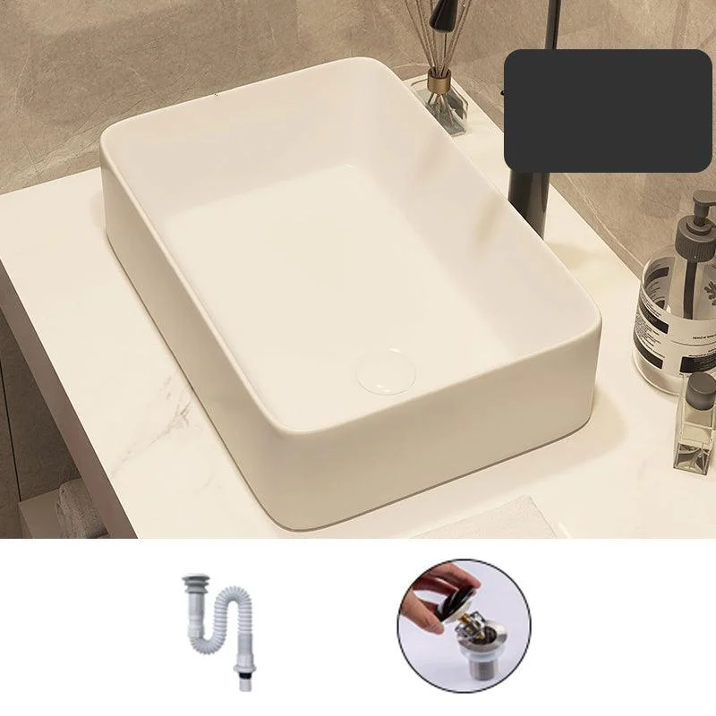 Modern Style White Bathroom Sink Rectangle Ceramic Bathroom Sink -Bathlova