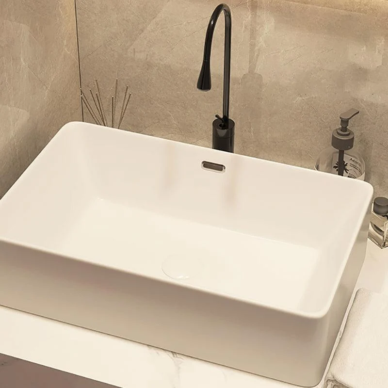 Modern Style White Bathroom Sink Rectangle Ceramic Bathroom Sink -Bathlova