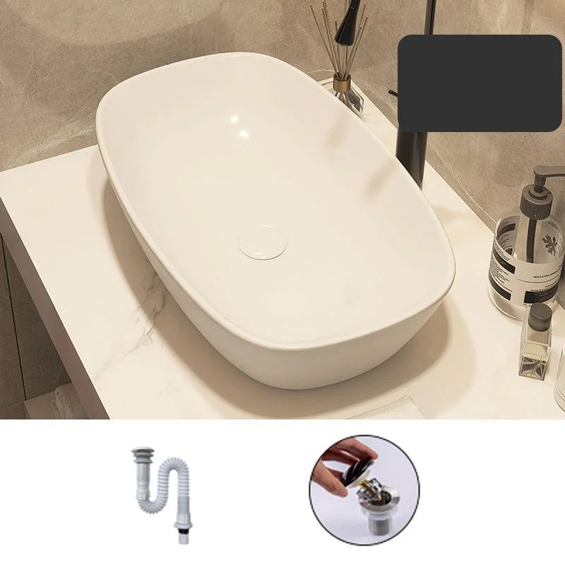 Modern Style White Bathroom Sink Rectangle Ceramic Bathroom Sink -Bathlova