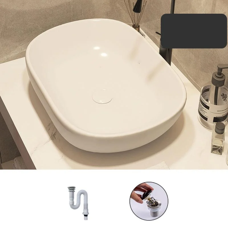 Modern Style White Bathroom Sink Rectangle Ceramic Bathroom Sink -Bathlova