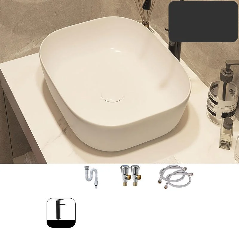 Modern Style White Bathroom Sink Rectangle Ceramic Bathroom Sink -Bathlova