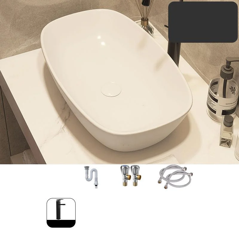 Modern Style White Bathroom Sink Rectangle Ceramic Bathroom Sink -Bathlova