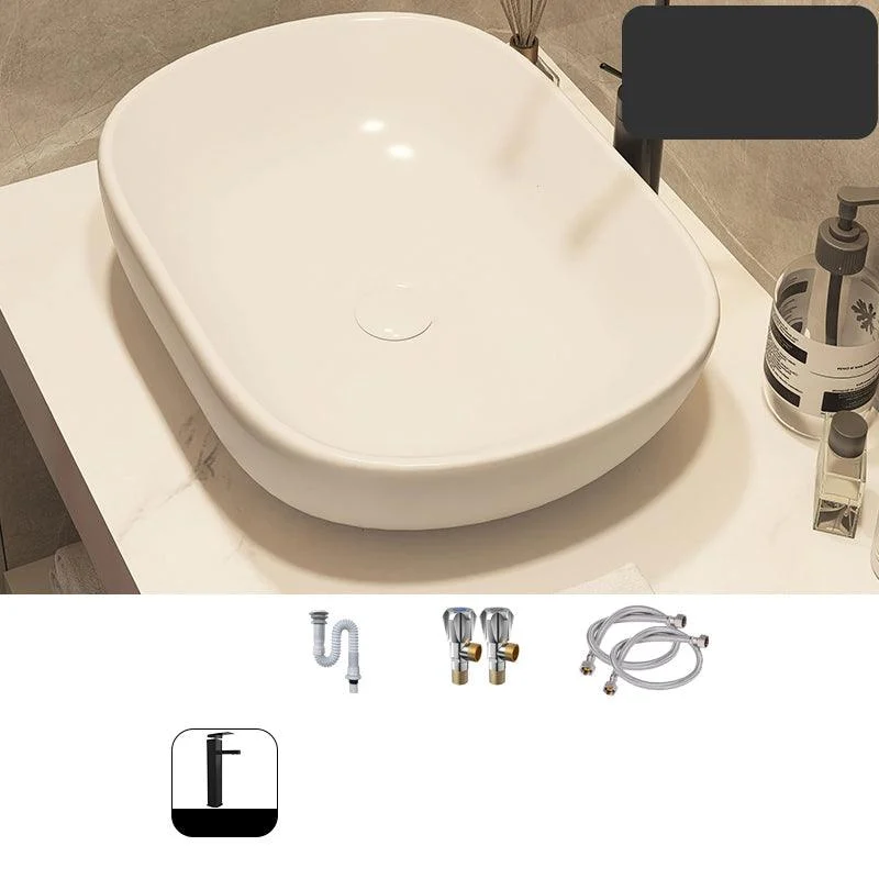 Modern Style White Bathroom Sink Rectangle Ceramic Bathroom Sink -Bathlova