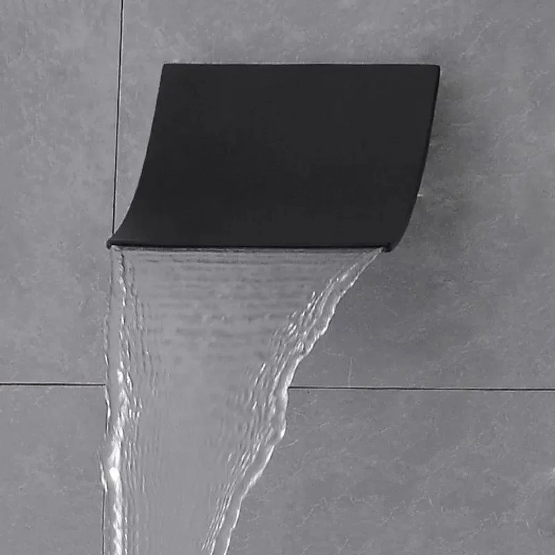 Modern Stylish Wall Mount Stainless Steel Waterfall Shower Head Finished in Matte Black -Bathlova