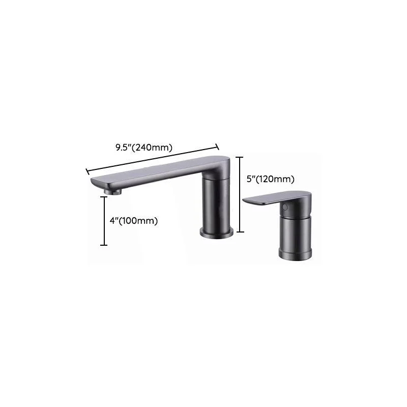 Modern Swivel Bath Tap Solid Color Deck-Mount Bathroom Tap -Bathlova