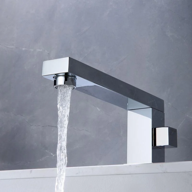 Modern Swivel Bathroom Tap Low Arc Deck Mounted Bathtub Tap -Bathlova