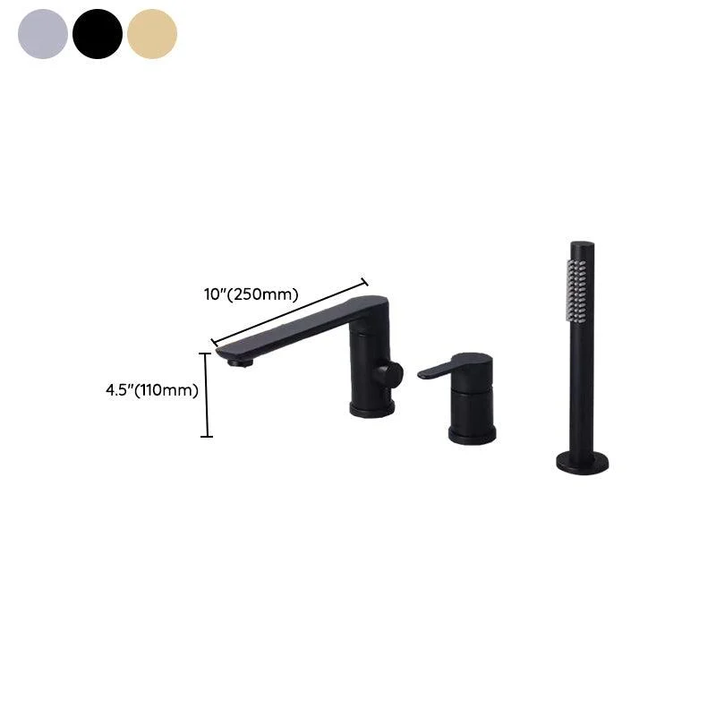 Modern Swivel Bathroom Tap Low Arc Deck Mounted Bathtub Tap -Bathlova