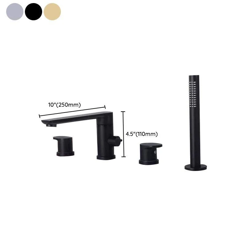 Modern Swivel Bathroom Tap Low Arc Deck Mounted Bathtub Tap -Bathlova