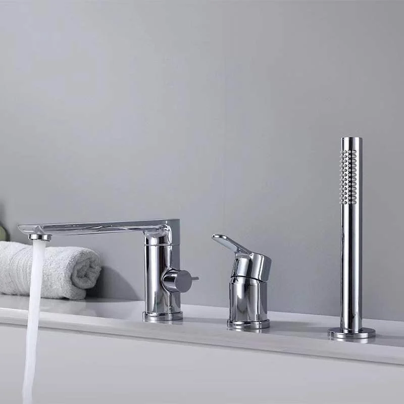 Modern Swivel Bathroom Tap Low Arc Deck Mounted Bathtub Tap -Bathlova