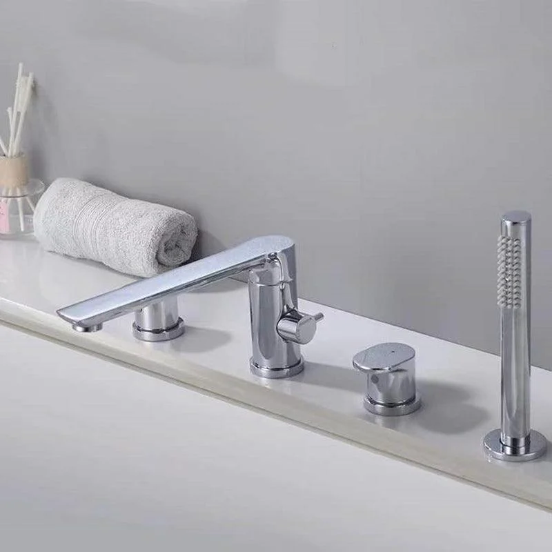 Modern Swivel Bathroom Tap Low Arc Deck Mounted Bathtub Tap -Bathlova