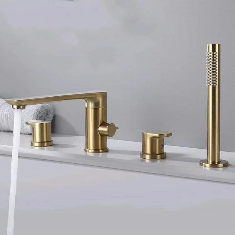 Modern Swivel Bathroom Tap Low Arc Deck Mounted Bathtub Tap -Bathlova