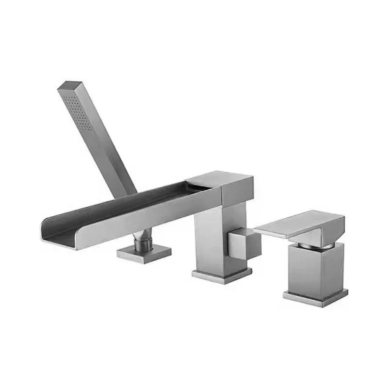 Modern Swivel Bathroom Tap Low Arc Deck Mounted Bathtub Tap -Bathlova