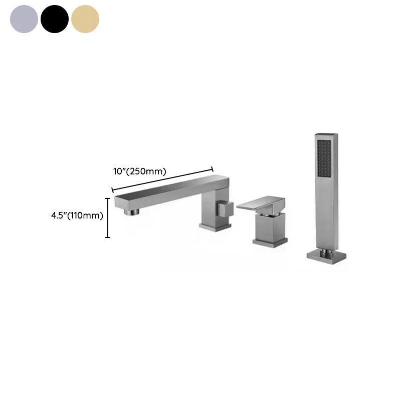 Modern Swivel Bathroom Tap Low Arc Deck Mounted Bathtub Tap -Bathlova