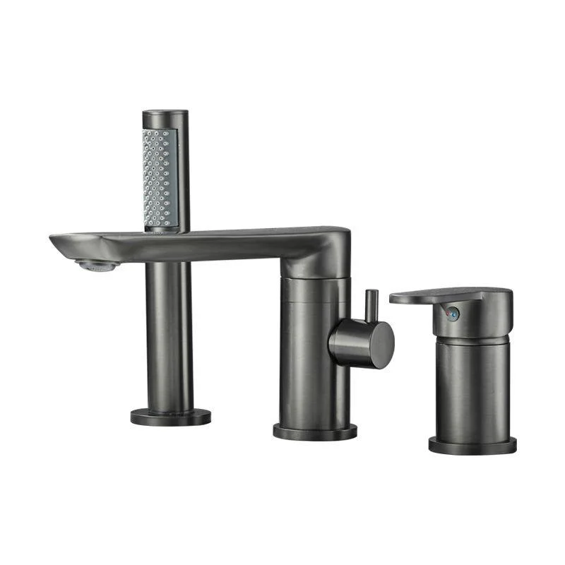 Modern Swivel Bathtub Tap Double Handle Deck Mounted Bathroom Tap with Handles -Bathlova