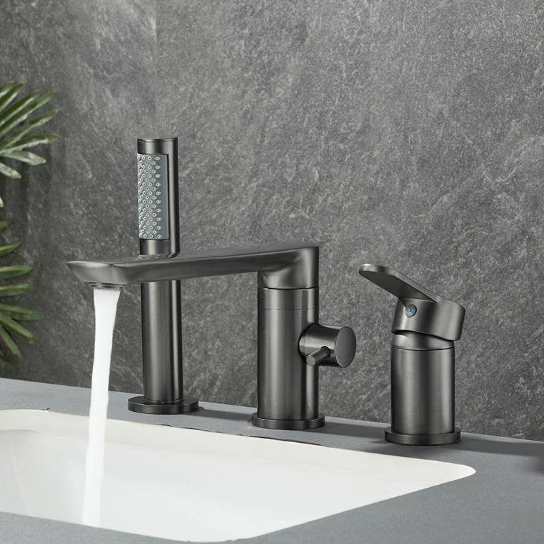 Modern Swivel Bathtub Tap Double Handle Deck Mounted Bathroom Tap with Handles -Bathlova