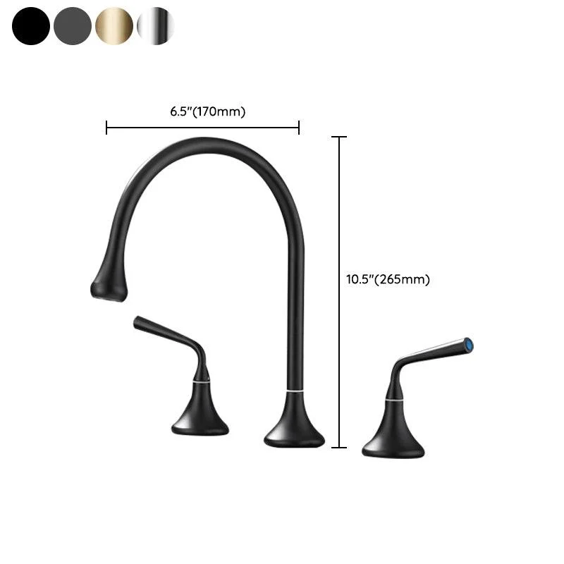 Modern Swivel Bathtub Tap Double Handle Deck Mounted Bathroom Tap with Handles -Bathlova