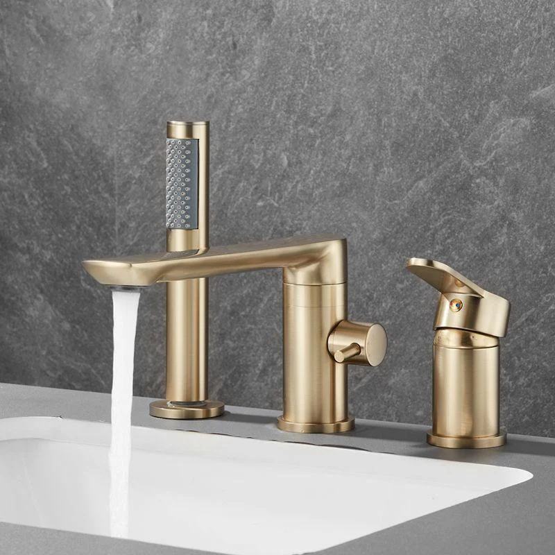 Modern Swivel Bathtub Tap Double Handle Deck Mounted Bathroom Tap with Handles -Bathlova