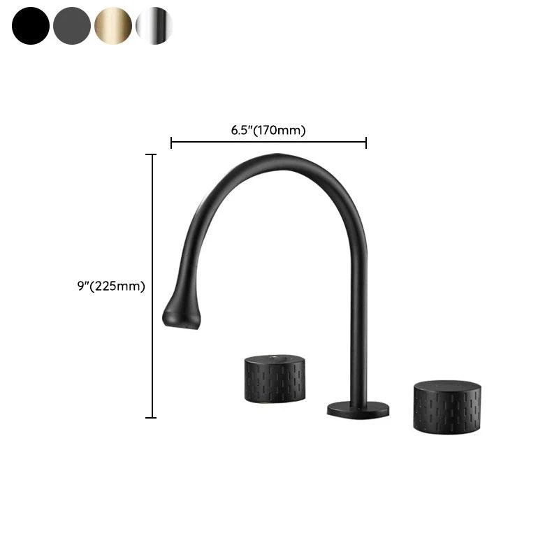 Modern Swivel Bathtub Tap Double Handle Deck Mounted Bathroom Tap with Handles -Bathlova