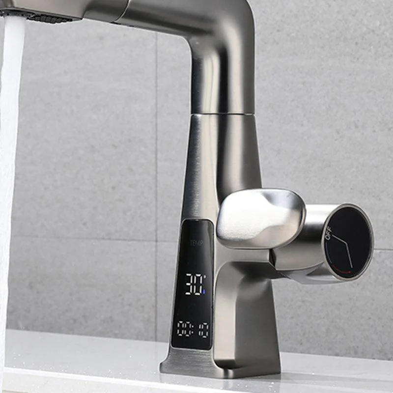 Modern Swivel Spout Sink Tap Bathroom Low Arc Lifting Tap -Bathlova