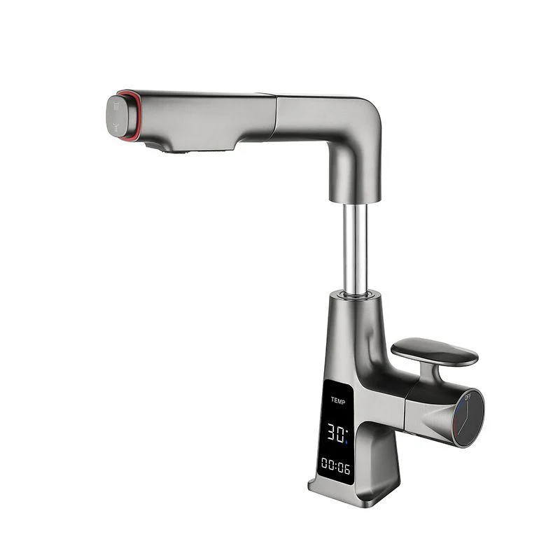 Modern Swivel Spout Sink Tap Bathroom Low Arc Lifting Tap -Bathlova