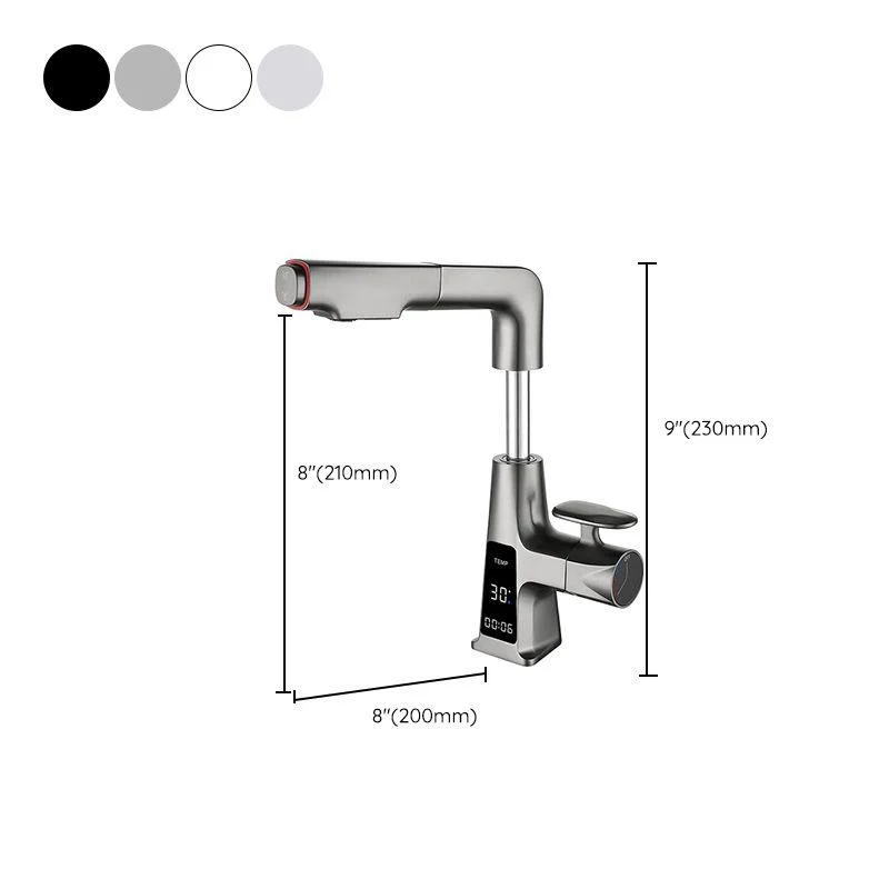 Modern Swivel Spout Sink Tap Bathroom Low Arc Lifting Tap -Bathlova