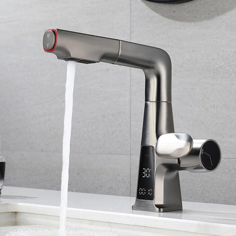 Modern Swivel Spout Sink Tap Bathroom Low Arc Lifting Tap -Bathlova