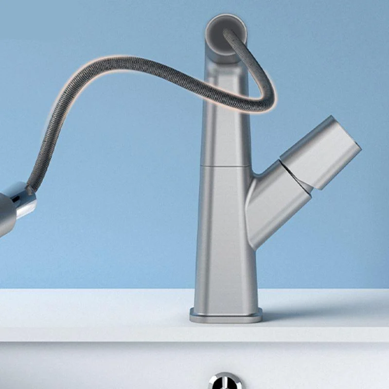 Modern Swivel Spout Vessel Tap Centerset Bathroom Tap with Knob Handle -Bathlova