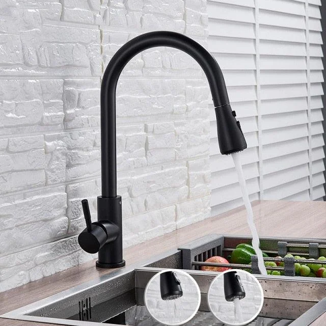 Modern Tap Kitchen Tap Rotatable Mixer Tap Single Sharp Handle -Bathlova