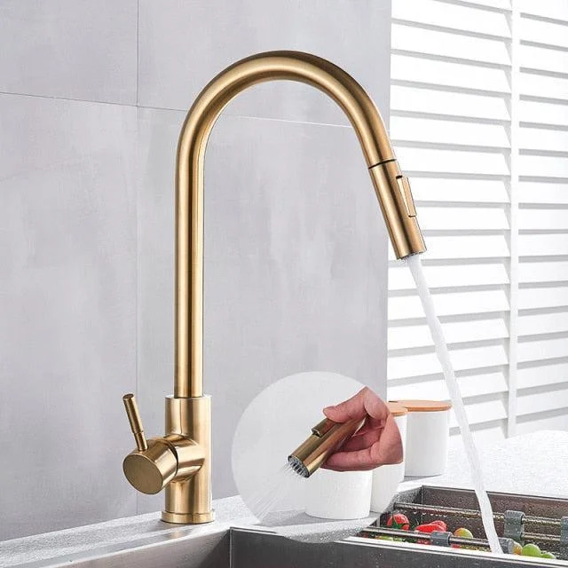 Modern Tap Kitchen Tap Rotatable Mixer Tap Single Sharp Handle -Bathlova