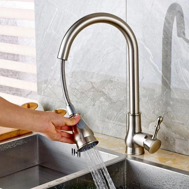 Modern Tap Kitchen Tap Rotatable Mixer Tap Single Sharp Handle -Bathlova