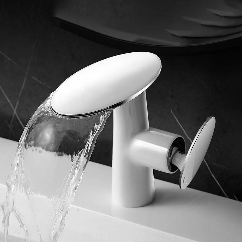 Modern Tap Waterfall Spout Single Hole Lever Handle Bathroom Tap -Bathlova