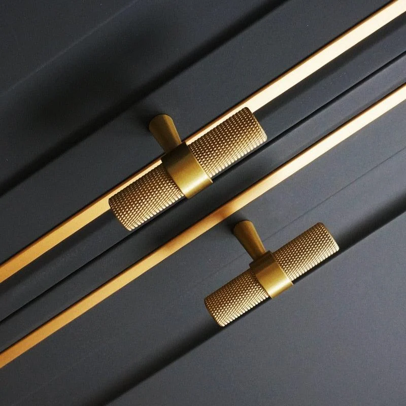 Modern Textured Brass Cabinet and Drawer Handles -Bathlova