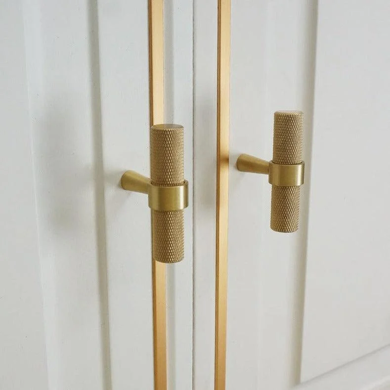 Modern Textured Brass Cabinet and Drawer Handles -Bathlova