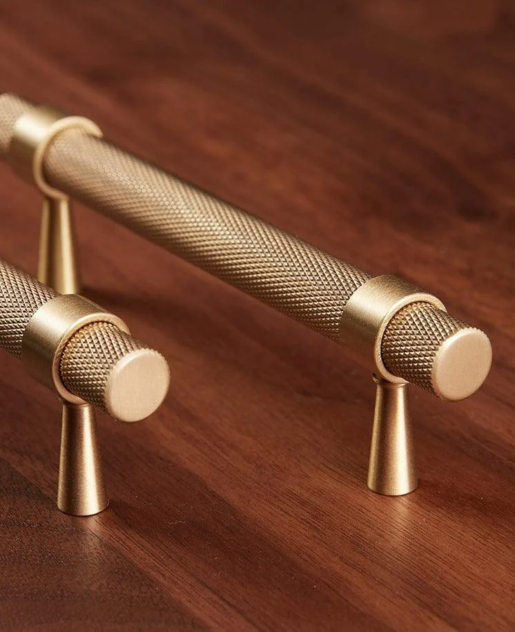 Modern Textured Brass Cabinet and Drawer Handles -Bathlova