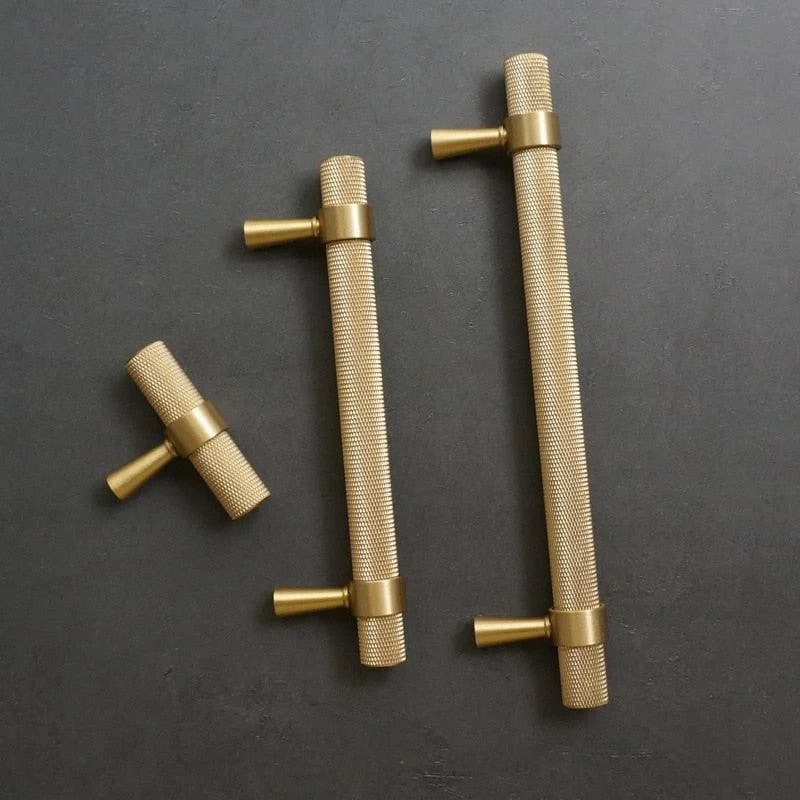 Modern Textured Brass Cabinet and Drawer Handles -Bathlova