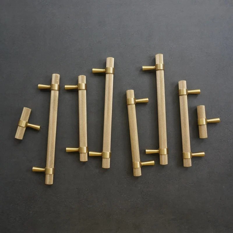 Modern Textured Brass Cabinet and Drawer Handles -Bathlova