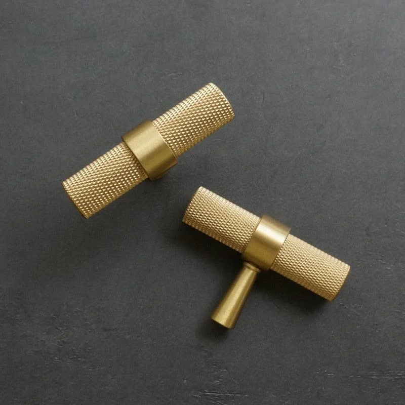 Modern Textured Brass Cabinet and Drawer Handles -Bathlova