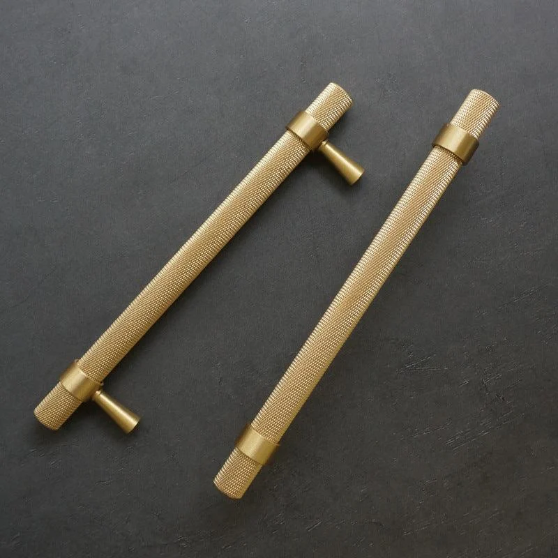 Modern Textured Brass Cabinet and Drawer Handles -Bathlova