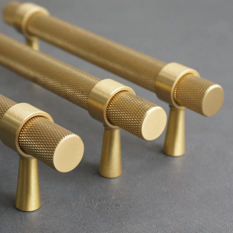 Modern Textured Brass Cabinet and Drawer Handles -Bathlova