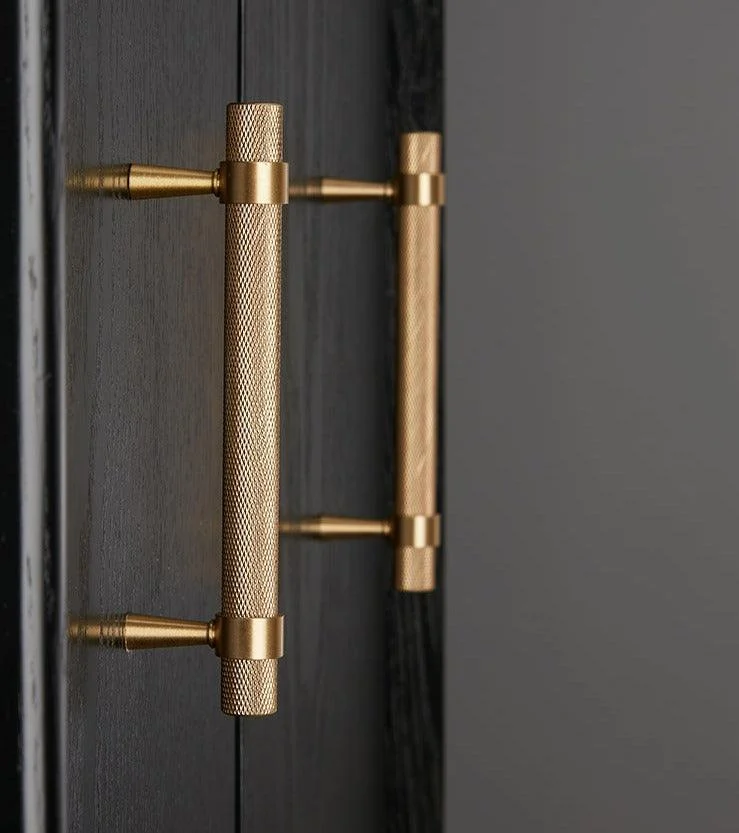 Modern Textured Brass Cabinet and Drawer Handles -Bathlova