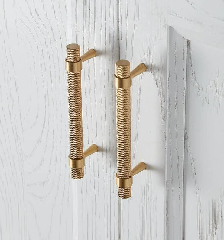 Modern Textured Brass Cabinet and Drawer Handles -Bathlova