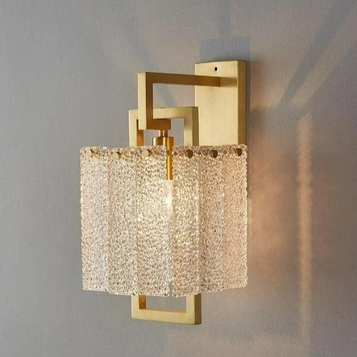 Modern Textured Glass Wall Sconce -Bathlova