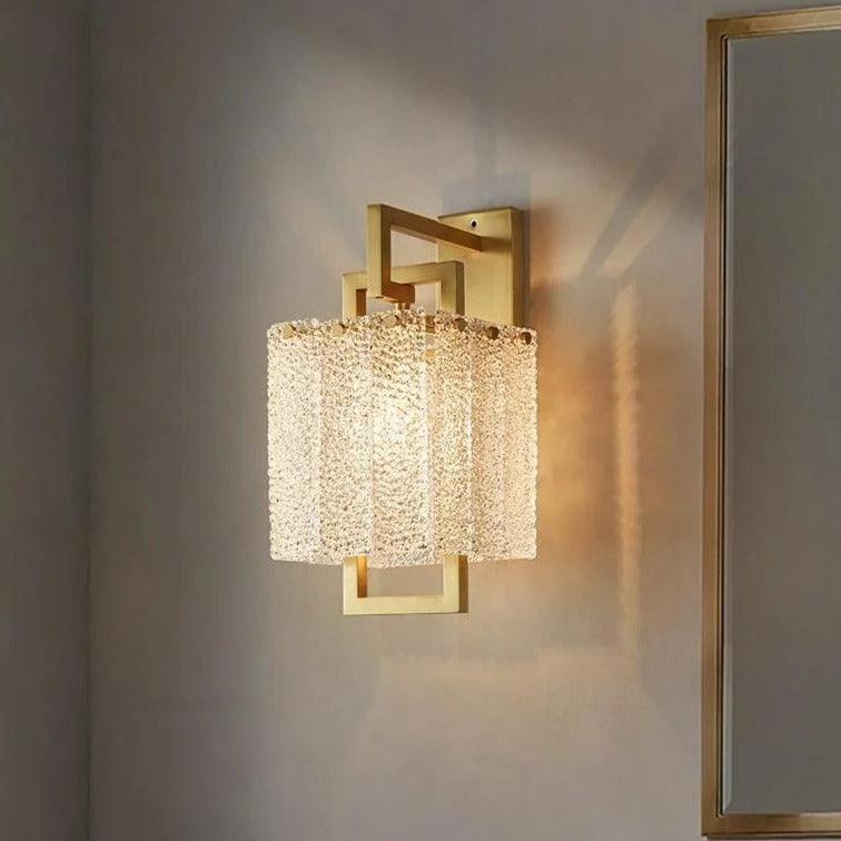 Modern Textured Glass Wall Sconce -Bathlova