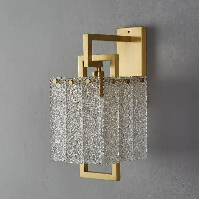 Modern Textured Glass Wall Sconce -Bathlova