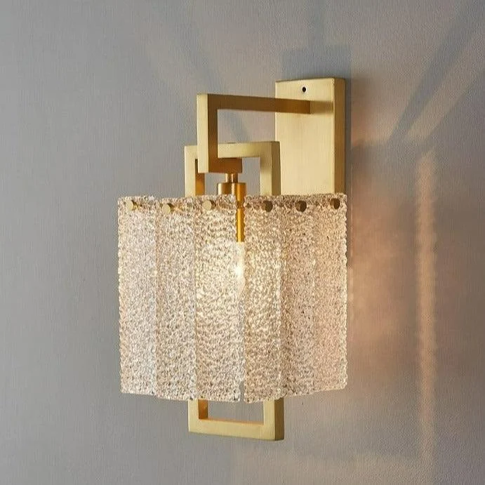 Modern Textured Glass Wall Sconce -Bathlova