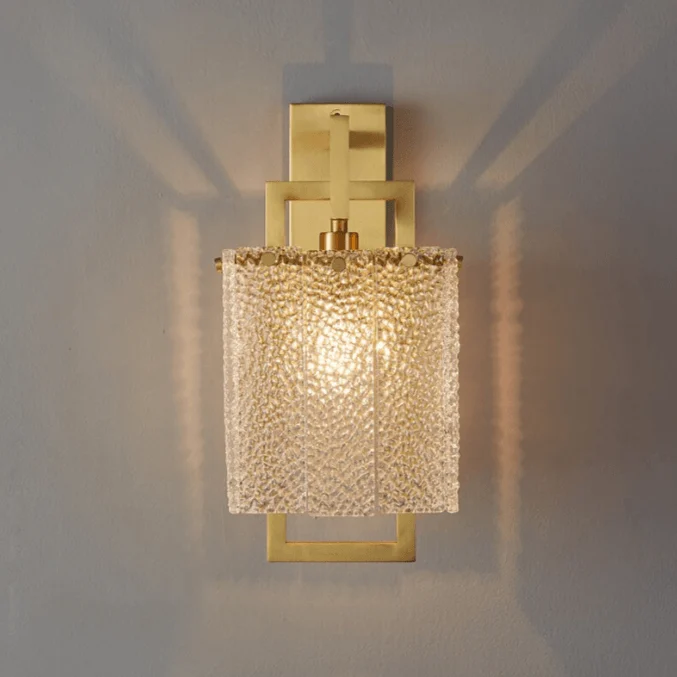 Modern Textured Glass Wall Sconce -Bathlova