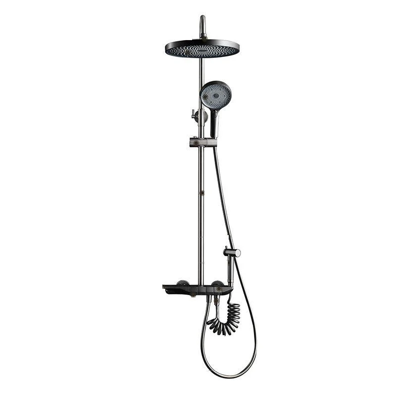 Modern Thermostatic Shower Combo Slide Bar Valve Included Shower System -Bathlova