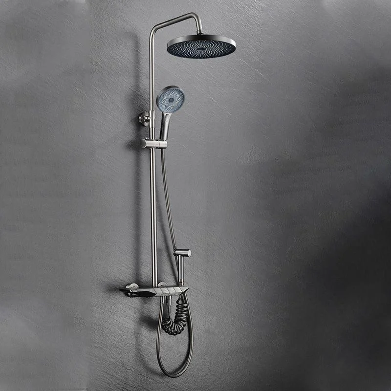 Modern Thermostatic Shower Combo Slide Bar Valve Included Shower System -Bathlova