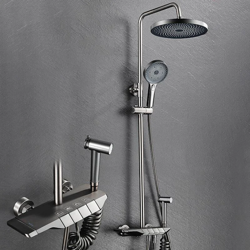 Modern Thermostatic Shower Combo Slide Bar Valve Included Shower System -Bathlova